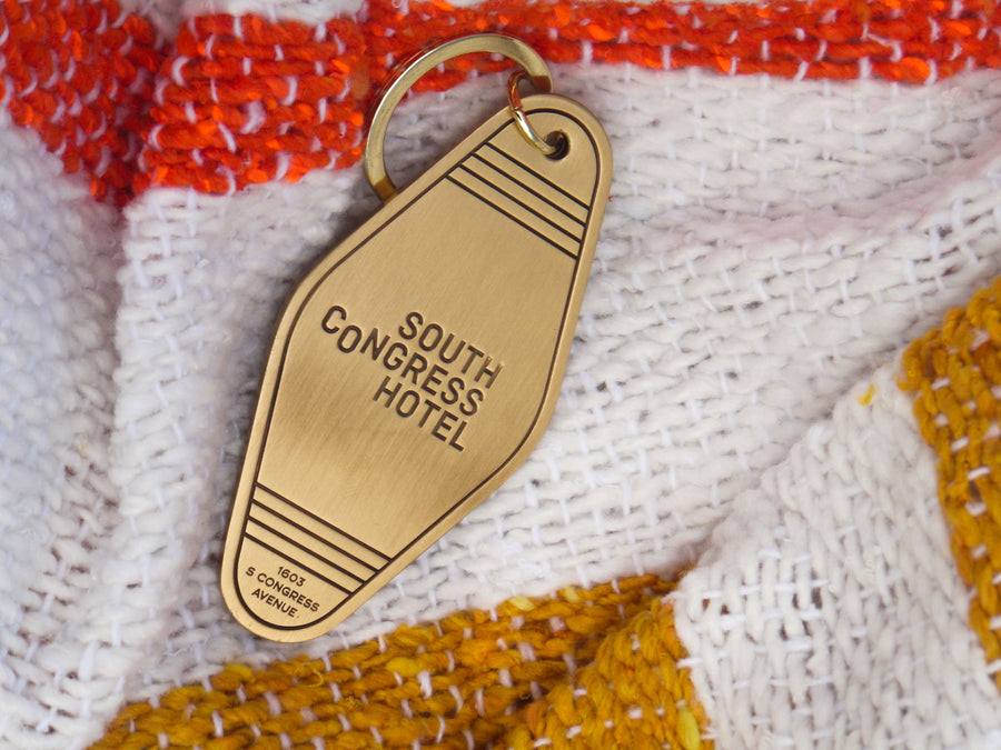 South Congress Hotel Brass Keychain