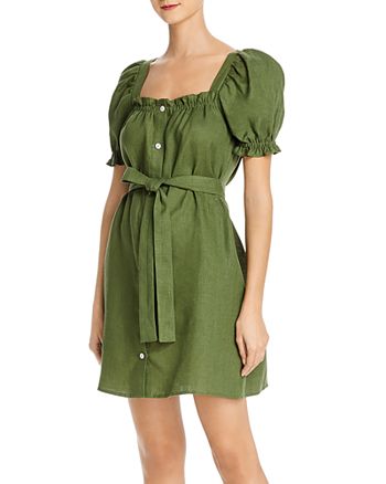 SLEEPER Linen Brigette Mini Dress